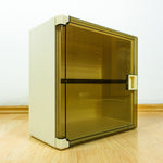 1970s Square MEDICINE CABINET Smoked Acrylic Door, 1 of 4