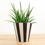 Extraordinary 1960s XL Conical Midcentury CERAMIC PLANTER Black White