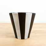 Extraordinary 1960s XL Conical Midcentury CERAMIC PLANTER Black White
