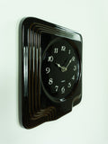 Original 1980s Glossy Black Vintage CERAMIC WALL CLOCK Westgermany