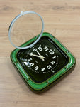 Moss Green Black 1970s MIDCENTURY WALL CLOCK By Heges, Westgermany