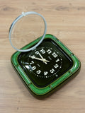 Moss Green Black 1970s MIDCENTURY WALL CLOCK By Heges, Westgermany