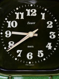 Moss Green Black 1970s MIDCENTURY WALL CLOCK By Heges, Westgermany