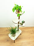 Original 1950s Five TIER PLANT STAND vanilla-beige white pattern Formica surface