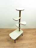 Original 1950s Five TIER PLANT STAND vanilla-beige white pattern Formica surface