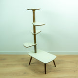 Original 1950s Five TIER PLANT STAND vanilla-beige white pattern Formica surface