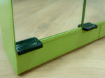 Large 1970s green ILLUMINATED MIDCENTURY Medicine CABINET by Allibert, 3 mirrored doors