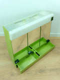 Large 1970s green ILLUMINATED MIDCENTURY Medicine CABINET by Allibert, 3 mirrored doors