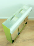 Large 1970s green ILLUMINATED MIDCENTURY Medicine CABINET by Allibert, 3 mirrored doors
