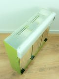 Large 1970s green ILLUMINATED MIDCENTURY Medicine CABINET by Allibert, 3 mirrored doors