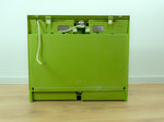 Large 1970s green ILLUMINATED MIDCENTURY Medicine CABINET by Allibert, 3 mirrored doors