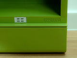 Large 1970s green ILLUMINATED MIDCENTURY Medicine CABINET by Allibert, 3 mirrored doors