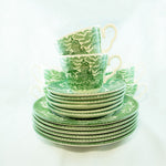 RARE Pattern! Midcentury Tableware EIT Ltd. RENAISSANCE Green Tea Sets