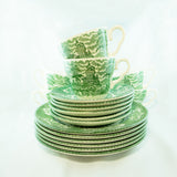 RARE Pattern! Midcentury Tableware EIT Ltd. RENAISSANCE Green Tea Sets