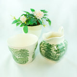 RARE Pattern! Midcentury Tableware EIT Ltd. RENAISSANCE Green Tea Sets