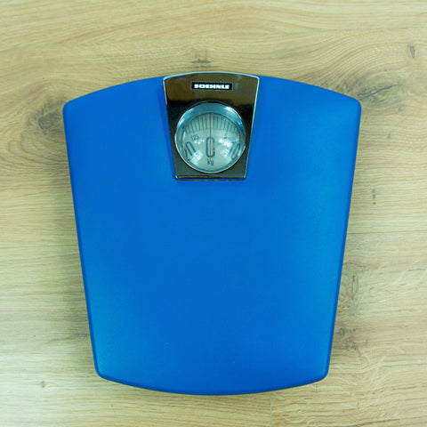 70s Blue Midcentury Mechanical BATHROOM SCALE By Soehnle Westgermany