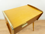 1960s wooden BICOLOR SEWING BOX Nightstand Side Table