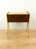 1960s wooden BICOLOR SEWING BOX Nightstand Side Table