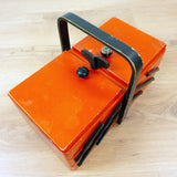 Red Black 1940s Wooden Cantilever Sewing Box Vintage Storage