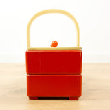 Small 1960s Wooden Cantilever Sewing or Jewelry Box 1 of 2