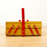 Small 1960s Wooden Cantilever Sewing or Jewelry Box 1 of 2