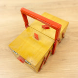 Small 1960s Wooden Cantilever Sewing or Jewelry Box 1 of 2