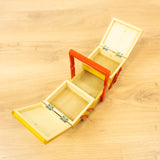 Small 1960s Wooden Cantilever Sewing or Jewelry Box 1 of 2