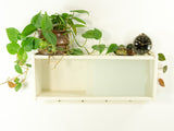 Cute 1950s vintage KITCHEN CABINET, frosted glass sliding doors