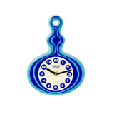 Extraordinary Kienzle Boutique Wall Clock Ceramic Blue White 70s Rare Vintage