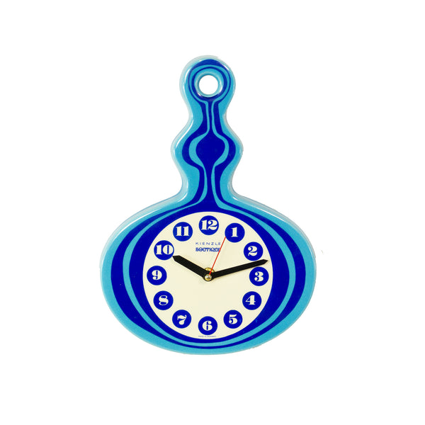 Extraordinary Kienzle Boutique Wall Clock Ceramic Blue White 70s