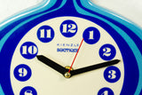 Extraordinary Kienzle Boutique Wall Clock Ceramic Blue White 70s Rare Vintage