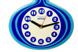 Extraordinary Kienzle Boutique Wall Clock Ceramic Blue White 70s Rare Vintage