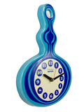Extraordinary Kienzle Boutique Wall Clock Ceramic Blue White 70s Rare Vintage