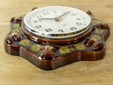 Rare 70s Ceramic Flower Wall Clock – West Germany Flower Power Decor