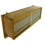 1950s wooden KITCHEN WALL CABINET with crackled glass sliding doors