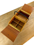 1960s Minimalist Wooden Sewing Box – Mid Century Jewelry Storage