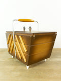 1960s Wooden Cantilever Sewing Box – Mid Century Jewelry Storage Box