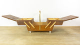 Trapezoid 60s Cantilever Sewing Box – Wooden Mid Century Jewelry Storage