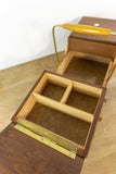 Trapezoid 60s Cantilever Sewing Box – Wooden Mid Century Jewelry Storage