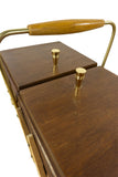 Trapezoid 60s Cantilever Sewing Box – Wooden Mid Century Jewelry Storage