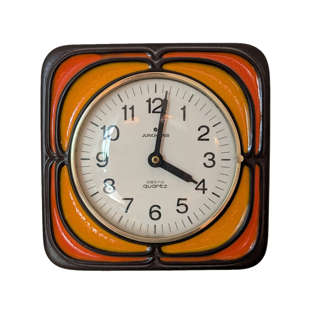Original 70s Junghans Ceramic Wallclock - Westgerman Midcentury