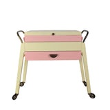 1960s wooden MIDCENTURY SEWING CART Nightstand cantilever style