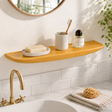 1970s Midcentury Curry Colored Floating Ceramic Bathroom Shelf