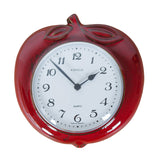 1970s Red Ceramic Apple Clock by Kienzle – Vintage German Wall Clock