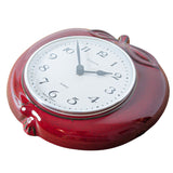 1970s Red Ceramic Apple Clock by Kienzle – Vintage German Wall Clock