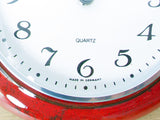 1970s Red Ceramic Apple Clock by Kienzle – Vintage German Wall Clock