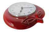 1970s Red Ceramic Apple Clock by Kienzle – Vintage German Wall Clock