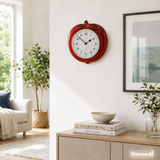 1970s Red Ceramic Apple Clock by Kienzle – Vintage German Wall Clock