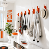 Original 1970s Orange Midcentury Plastic Hooks for Wall Mounting - 1 of 18