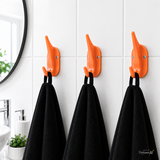 Original 1970s Orange Midcentury Plastic Hooks for Wall Mounting - 1 of 18